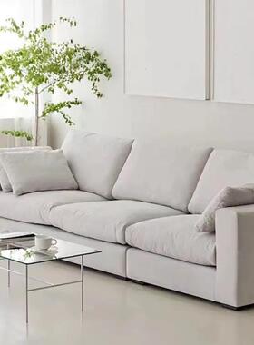 简约8933艺羽绒云朵沙发小羽户型厅奶油风直排法式轻奢沙发布可拆