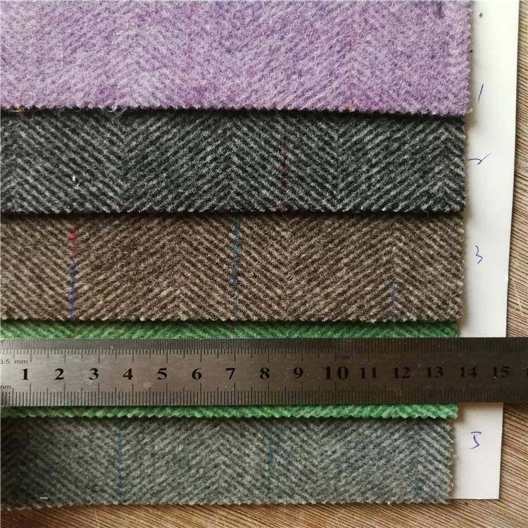 现货双面人毛字呢面双面SF1585加厚人字料绒秋冬大衣外套羊面料