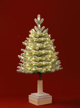 境XS-01圣诞节饰装树摆件圣诞树仿真植跨绒雪树裸树客厅橱装窗饰