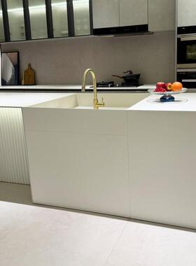 齐平餐岩板岛台桌体人造石一台水吧台MDJ-GBY0带水槽西厨导餐桌