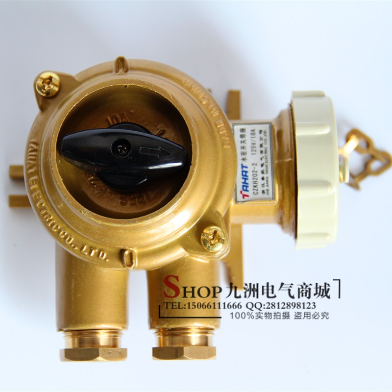 泰航CZKS3-2/4D3船用铜质带开关插座CZKS2-2/4D1/4D2/4D3金属水密