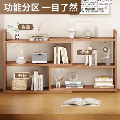办公桌面置物架文件多功能收纳木质可伸缩资料档案整理可转角书架