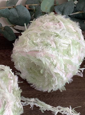 闲散人·春天手混线包包围巾帽子线材手工diy钩编织送礼粉绿毛绒