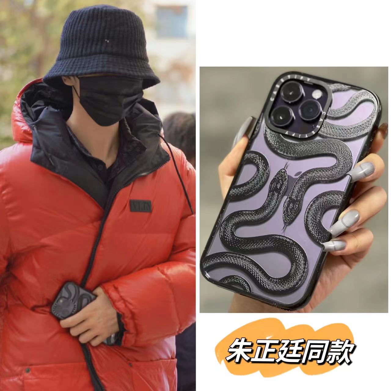 CASETi黑蛇王联名朱正廷同款新款苹果15promax适用iPhone14ProMax13网红手机壳12promax艺术11潮牌华强北代购