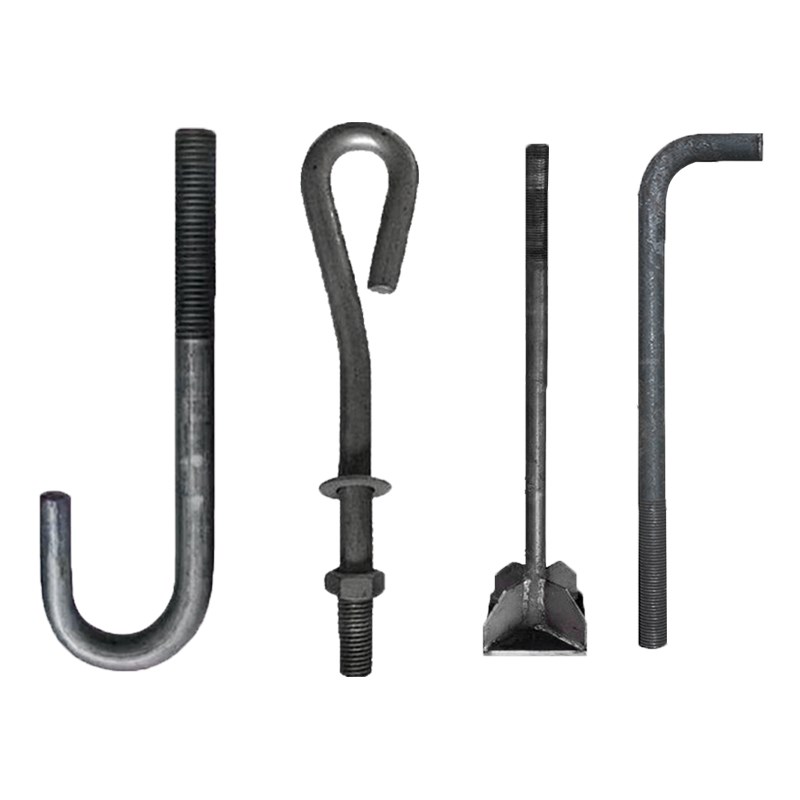 不锈钢镀锌锚栓M20M24M30地脚螺栓预埋件7字9字L型地基塔吊钢结构