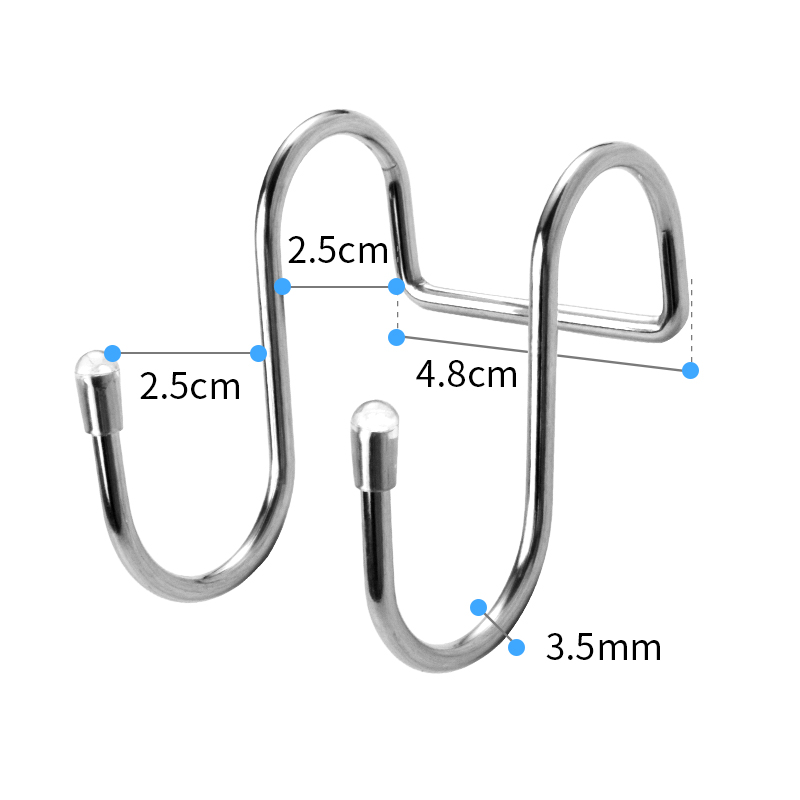 不锈钢s型挂钩香肠腊肉厨具免打孔钩子壁挂衣帽s钩承重挂墙收纳
