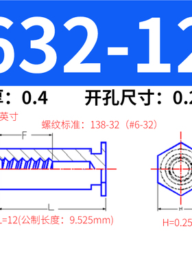 英制不锈钢压铆螺柱BSOS-632/8632铆钉铆柱铆螺母
