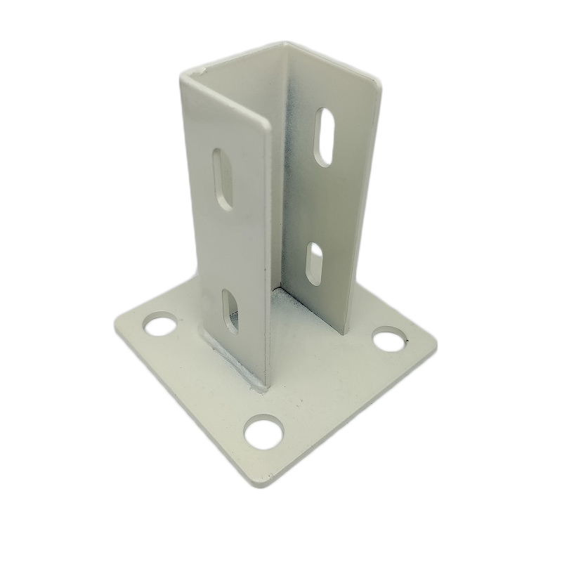 铝型材四方围栏固定地脚4040角座4080地面连接件设备防护栏支撑件