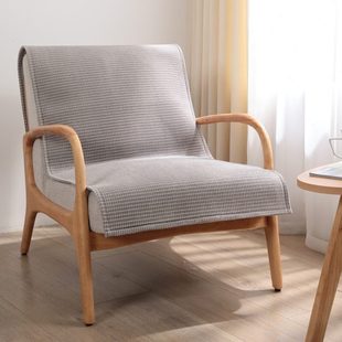 通用实木沙发毛绒巾防滑现代垫盖布单人沙发纯色加厚 坐垫椅垫四季