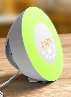 外贸爆款自然唤醒灯闹钟LED多功能触摸起床灯模拟日出七彩变色