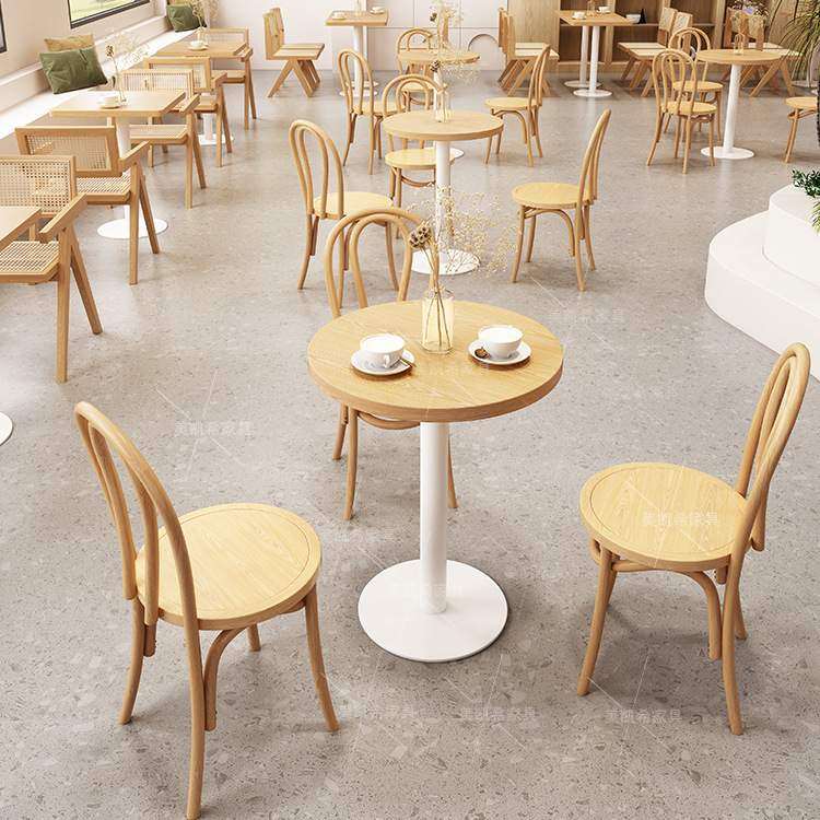 连锁店餐厅卡座 日式料理店实木编藤桌椅茶餐厅饭店商用餐饮家具