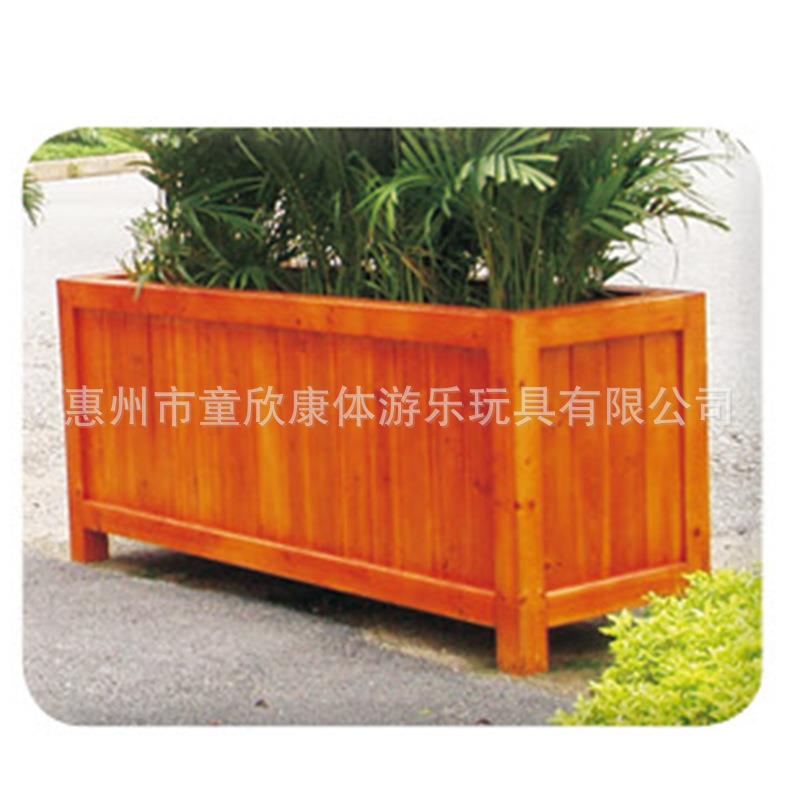 户外景观公园广场长方形木质花箱花槽立体种植槽碳化木质花盆