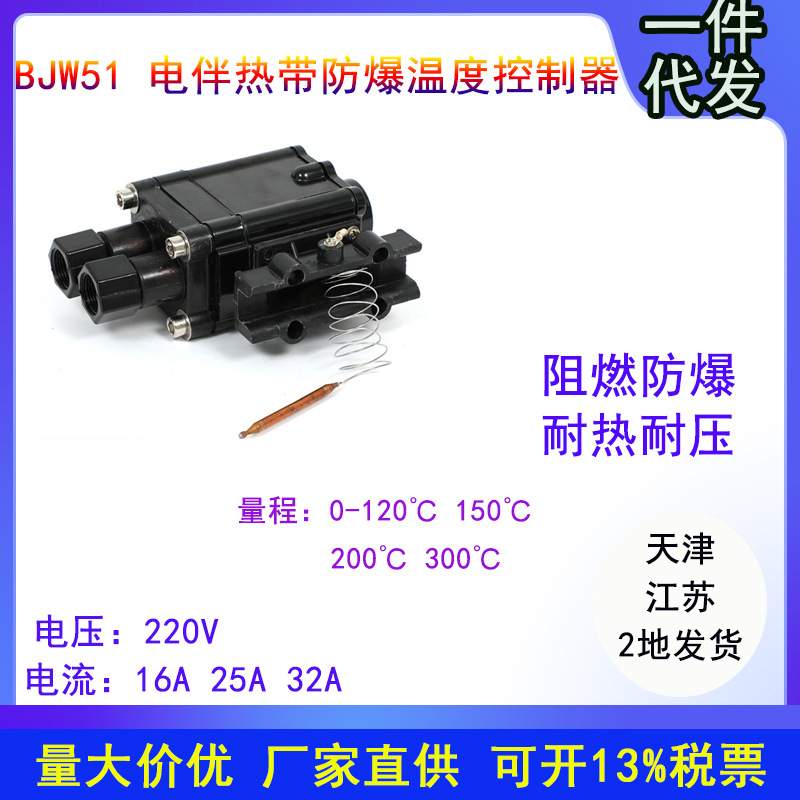 天津电伴热带BJW51防爆温度控制器 温控接线盒220V防爆温控器