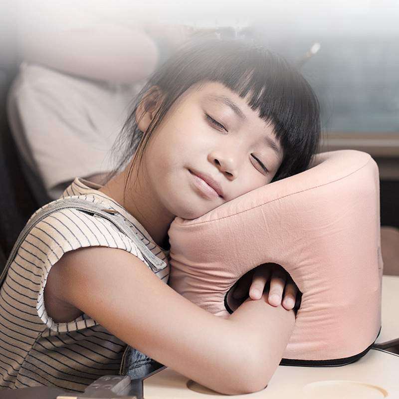 Wellhouse温感棉舒适儿童趴睡枕 旅游休闲 轻巧易收纳罗马布材质