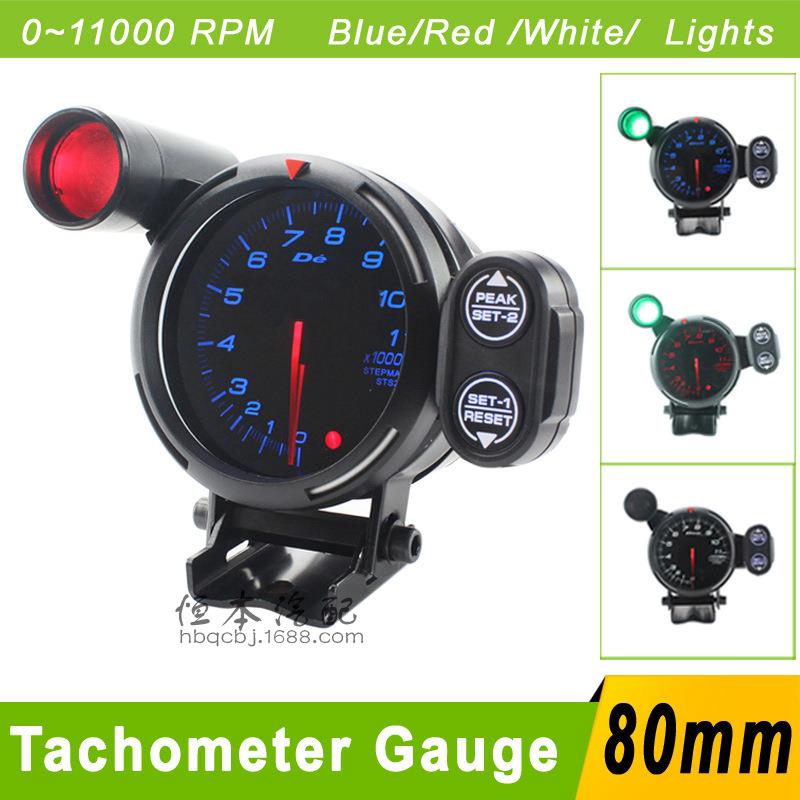 DEFI仪表BF80mm蓝光转速表赛车改装汽车车用仪表超转速灯