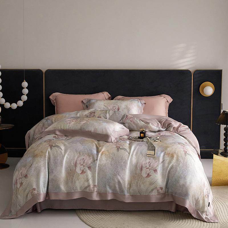 美式60s奥地利进口LF兰精天丝棉轻奢莱赛尔长绒棉四件套床品被套