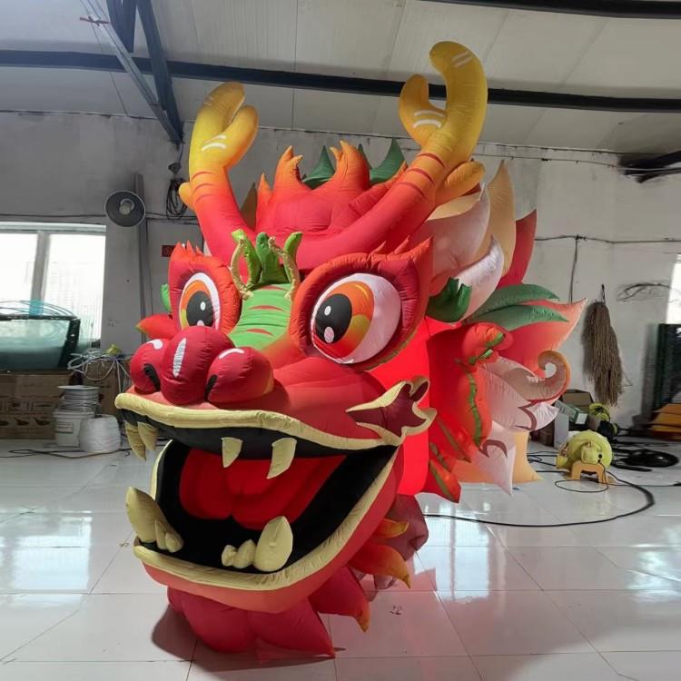 新年真神龙气模装饰墙体户外装饰爬墙巨型充气龙年生肖美陈