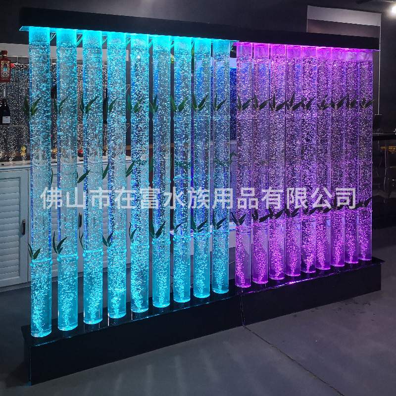 水幕墙流水屏风隔断墙竹管款客厅入户门玄关装饰墙流水墙摆件包邮