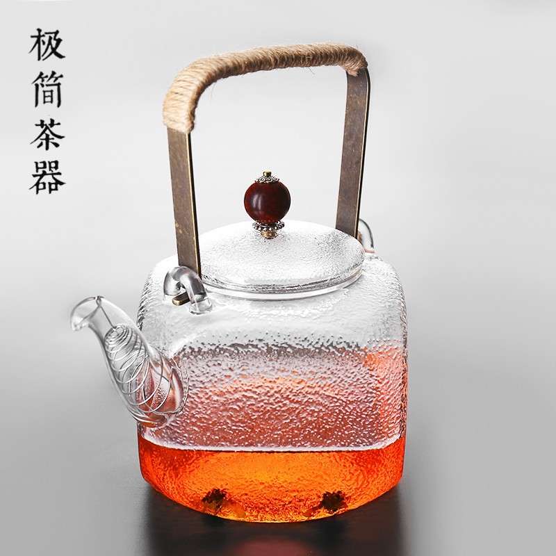 加厚玻璃提梁高温烧水煮茶壶过滤泡茶器电陶炉茶炉套装家用