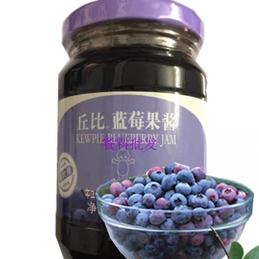 面包蛋糕涂抹酱丘比蓝莓果酱