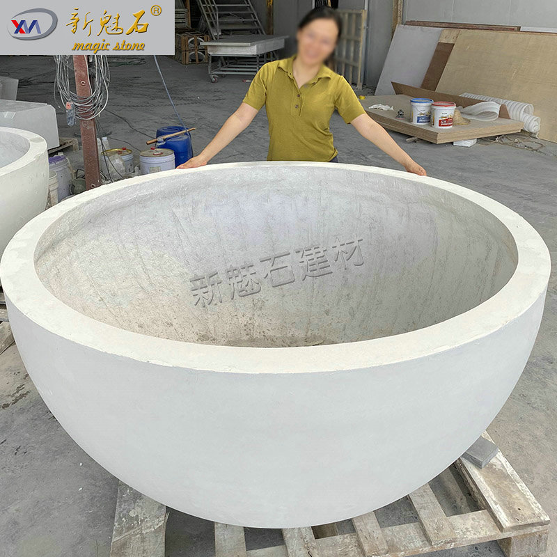 混凝土花盆组合 园林市政花钵种植池 圆形户外花槽水泥定制厂家