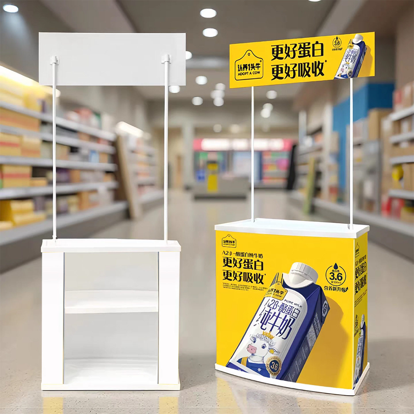 PP促销台塑料展台展示桌弧形折叠吸塑超市注塑试吃桌品尝台招生桌