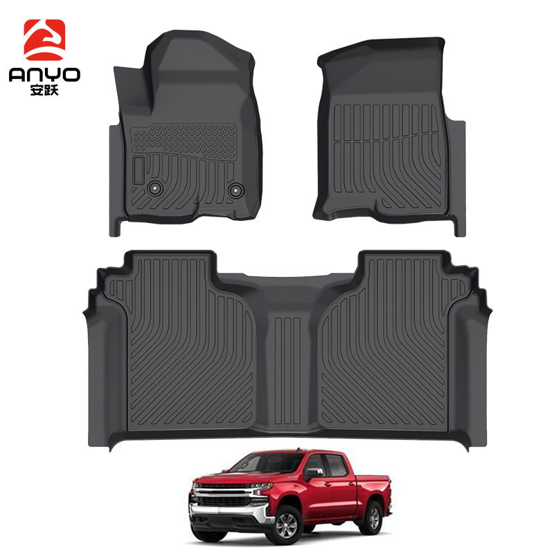 适用于Chevrolet Silverado1500 Crewcab 2019-2025TPE汽车脚垫