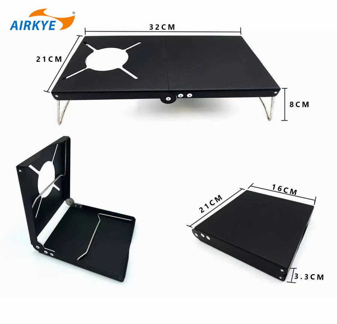 AIRKYE爱丽客现货户外折叠防风桌 铝合金炉头支架 野营隔热桌