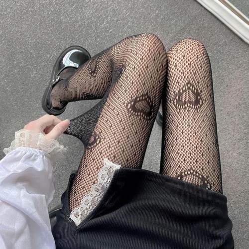 Lolita Gothic Fishing Net Lace Mesh Stockings Bottomed Panty