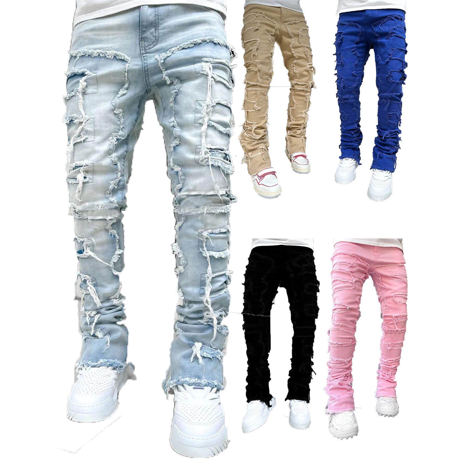 Men's jeans Street stretch straight pants男士弹力街头牛