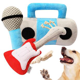 Dog Toys Plush Toy Guitar Radio Teeth Cleaning Microphone Do