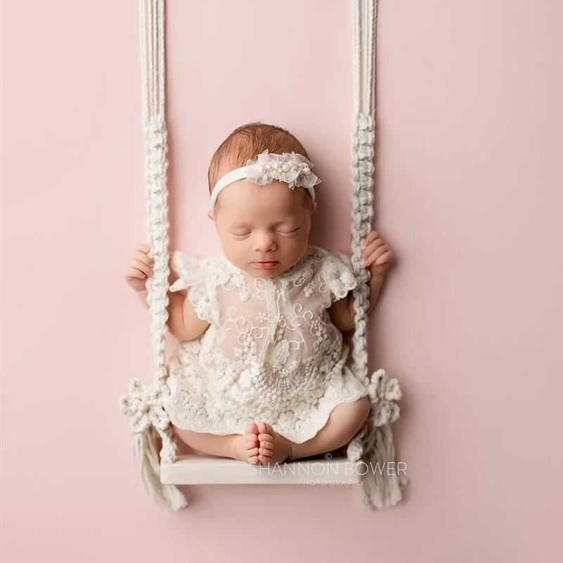 Baby Swing Newborn Photography Props Wooden Chair Babies F