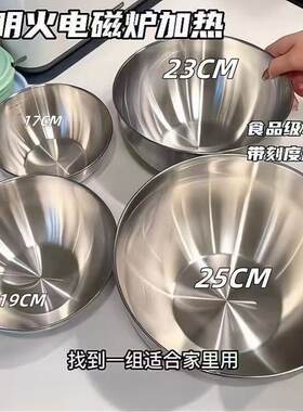 出口韩国ins316不锈钢碗特厚日式凉拌大饭碗沙拉碗拉丝白钢碗网红