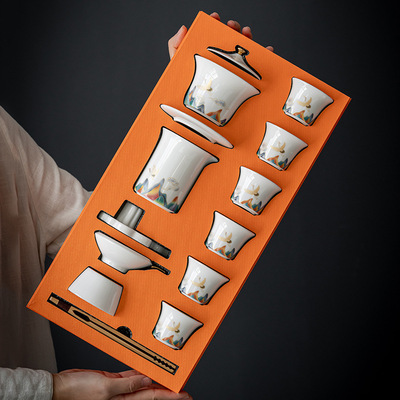 中秋节公司活动高档礼品羊脂玉茶具送领导生日爸爸礼物岳父见面礼