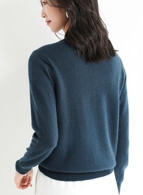 2023 Winter Womens Cashmere Basic Sweater Pullover Turtlene