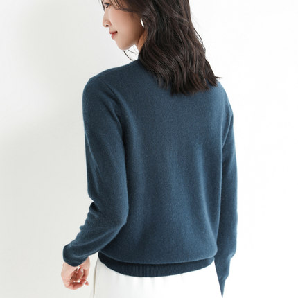 2023 Winter Womens Cashmere Basic Sweater Pullover Turtlene