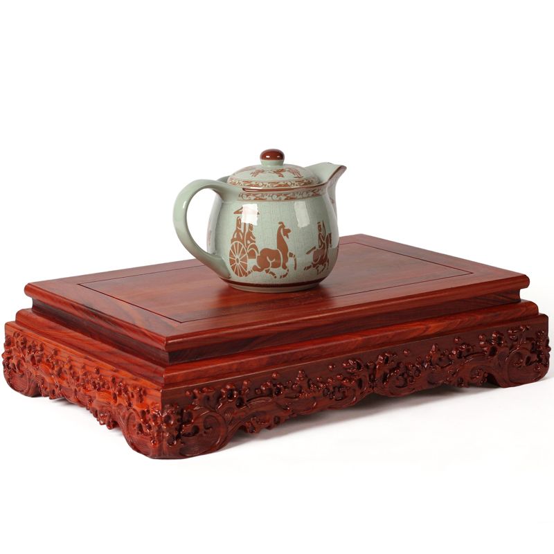 实木红木石头玉石摆件工艺品托架神像佛像底座花盆奇石底座可挖槽