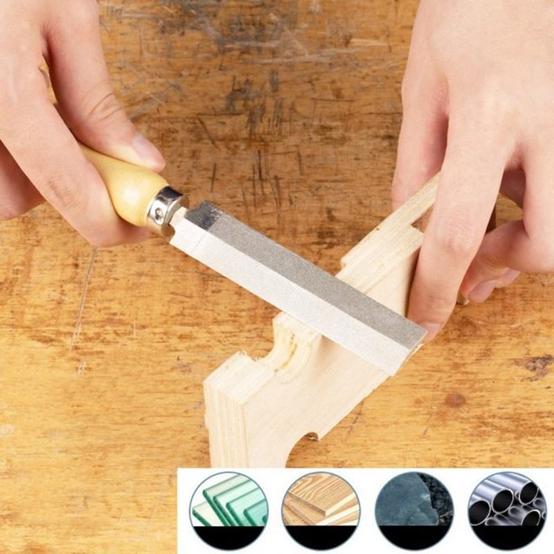 4inch 200mm Diamond File Wooden Handle For Diamond Wood Carv