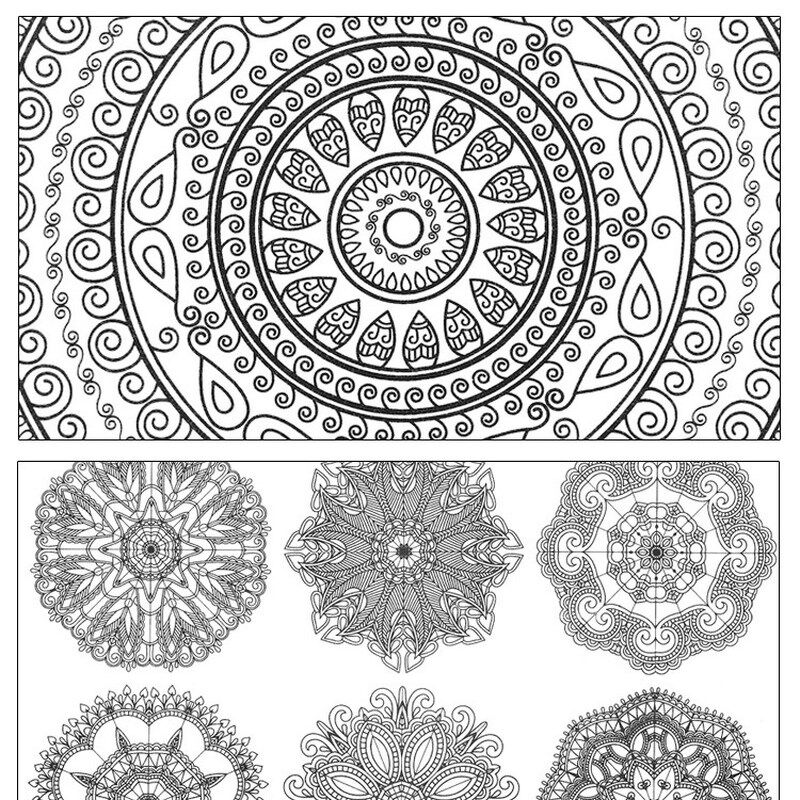 *24 Pages Mandala Flower DIY Coloring Book Painting Graffiti