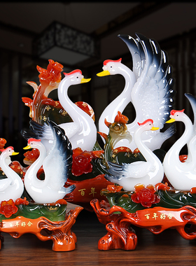 大号百年好合天鹅摆件结婚礼物客厅新房摆设送闺蜜朋友新婚庆礼品