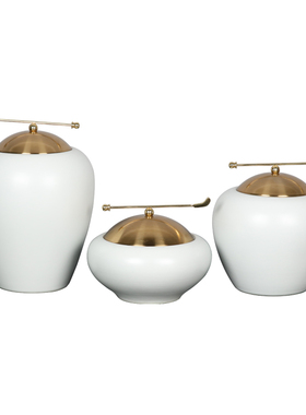 新中式陶瓷储物罐摆件玄关客厅茶室酒店样板房间家居软装工艺饰品