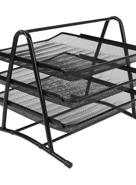 3 Tier Metal Mesh Document Rack File Holder Letter Tray for