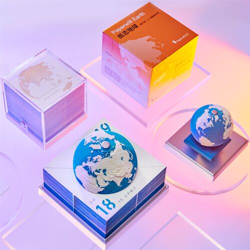 好货paperwill纸志地球日历2023创意立体地球纸雕摆件纸质手撕模
