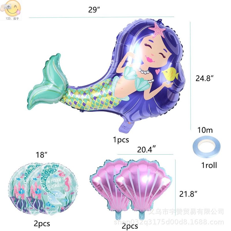 6pcs mermaid balloon set mermaid birthday party decoration s