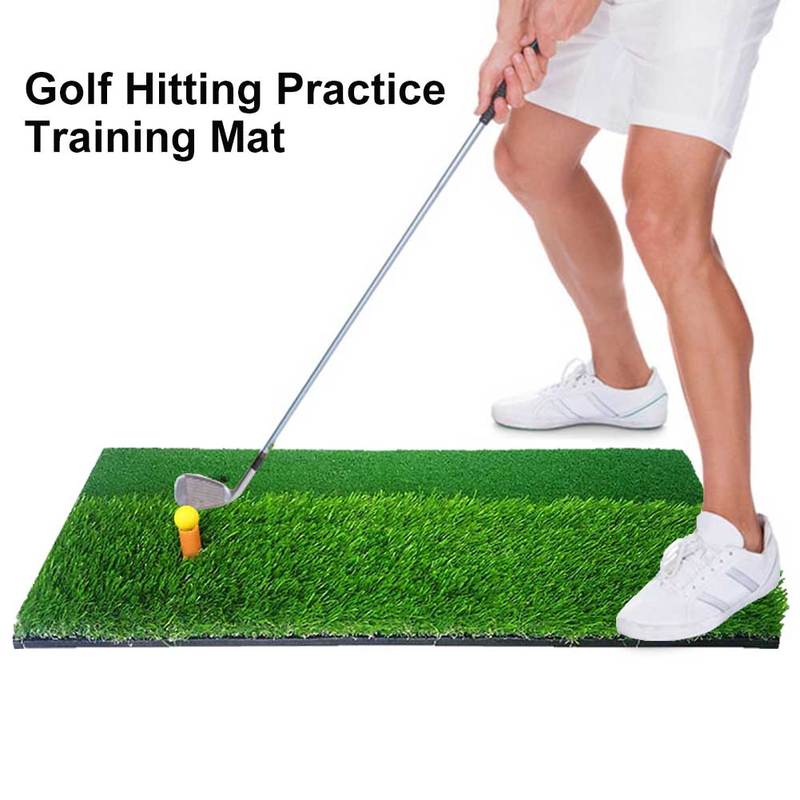 2-in-1 Golf Hitting Practice Training Mat Artificial Lawn Gr