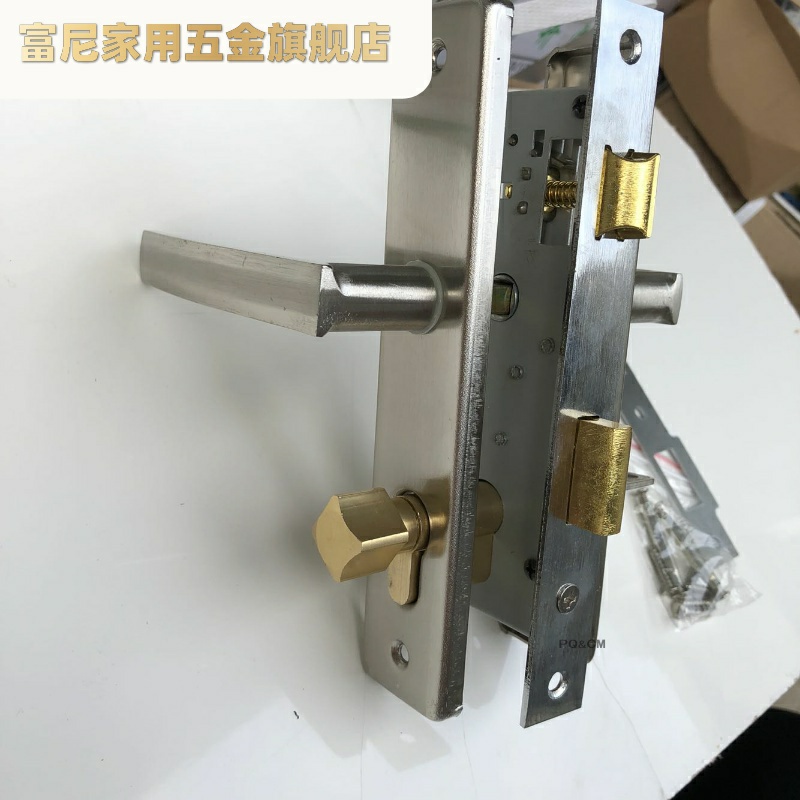 富尼铝合金平开门锁 板手锁 房门锁 木门锁 铝合金门锁具五金。