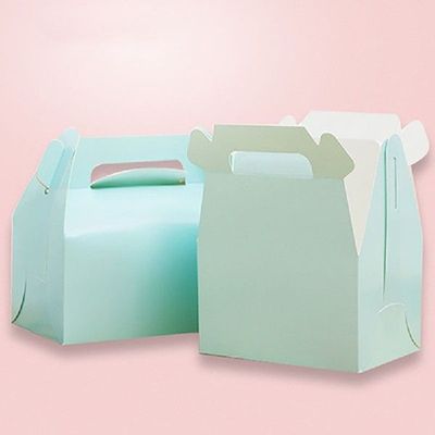 20pcs Cake Food Kraft Paper Box With Handle Cookie Muffin