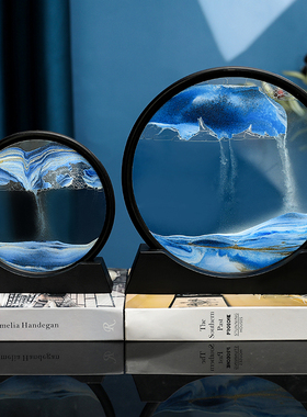 创意解压流沙画摆件玄关客厅电视柜酒柜办公室桌面沙漏装饰品礼物