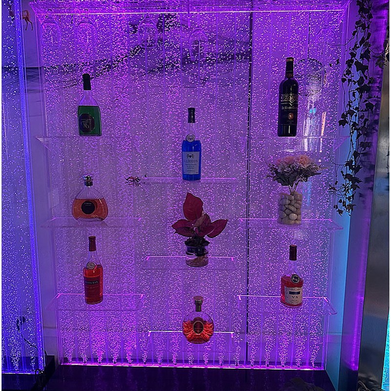 新品入户亚克f力气泡墙水幕墙屏风饭厅隔断带LOGO装饰客厅落地摆