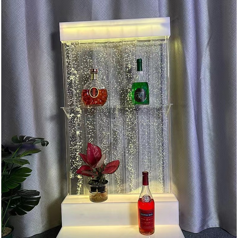 新品新品客饭厅水幕墙屏风隔v断压克力气泡墙带LOGO酒店大厅装饰